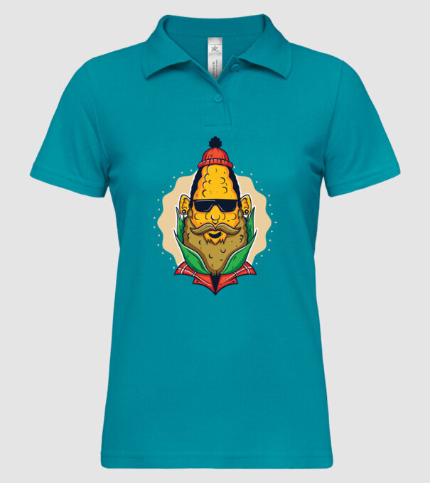Hipster porumb model turcoaz pe tricou