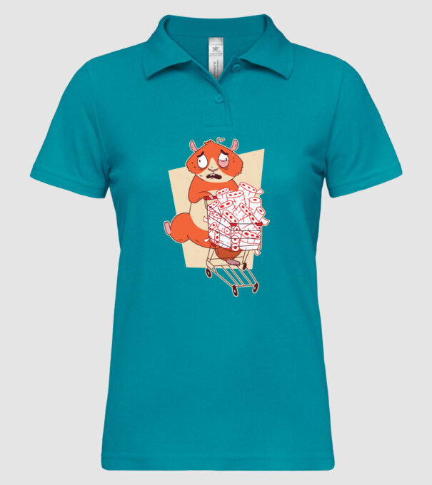 Hamster Panică cumpărături model turcoaz pe tricou