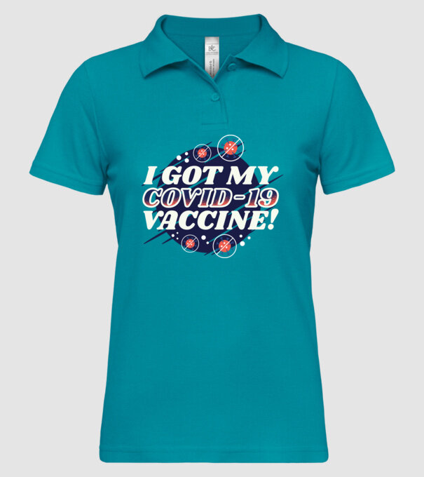 I got my Vaccine model turcoaz pe tricou