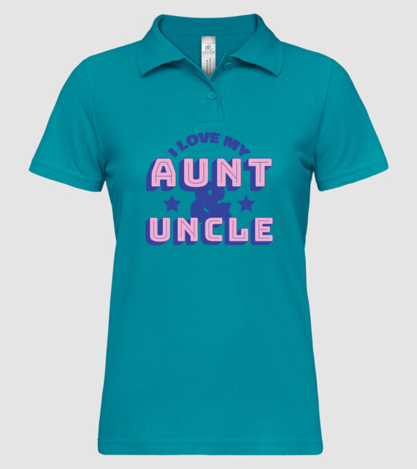 I Love My Aunt & Uncle model turcoaz pe tricou