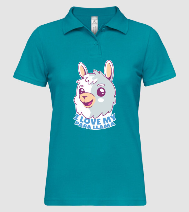 I Love My Papa Llama tricou drăguț cu lamă pentru bunicul model turcoaz pe tricou