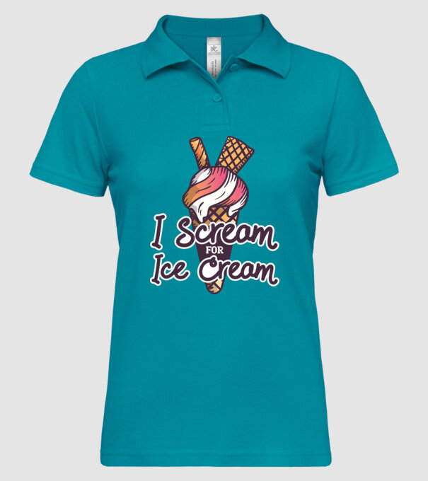 I Scream for Ice Cream model turcoaz pe tricou