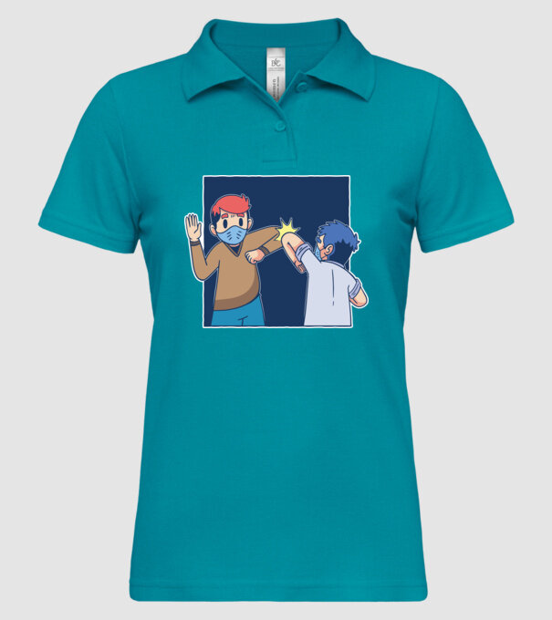 Cum să dai mâna Coronavirus model turcoaz pe tricou