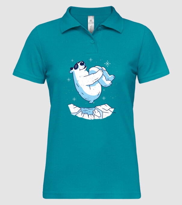 Urs polar Săritură bombă model turcoaz pe tricou