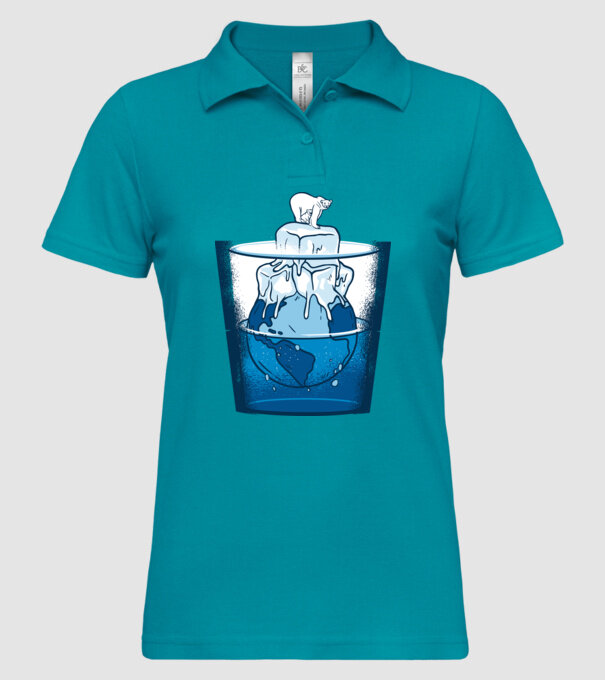 Ursul polar în pericol încălzirea globală model turcoaz pe tricou