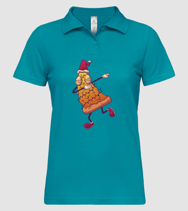 Pizza de Crăciun DAB model turcoaz pe tricou