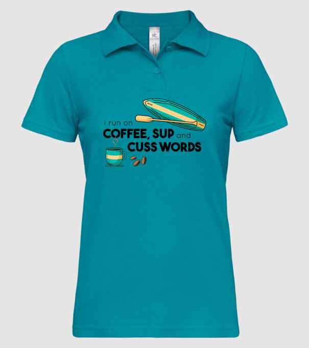 Cafea și SUP model turcoaz pe tricou