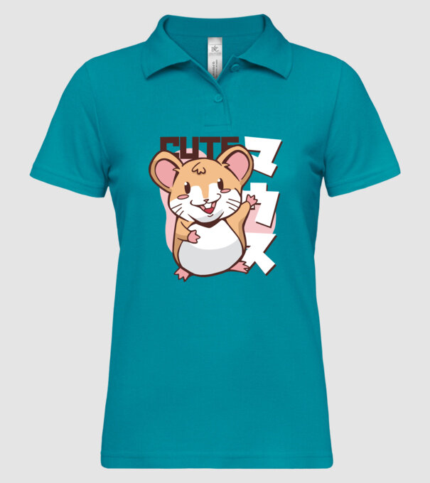 Șoarece Kawaii model turcoaz pe tricou