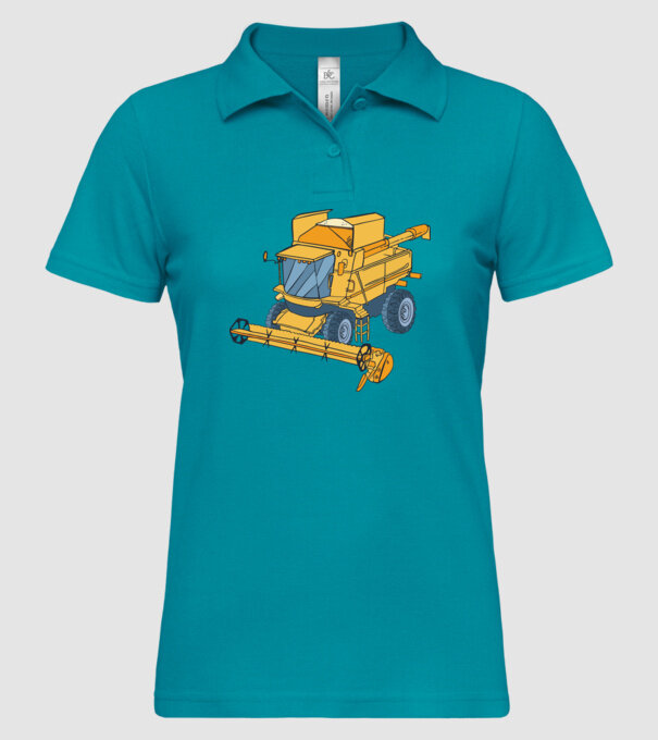 Combină agricolă model turcoaz pe tricou