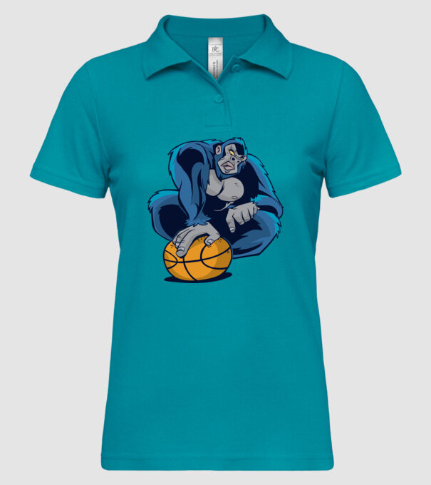 Gorilă Baschet model turcoaz pe tricou