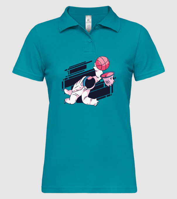 Astronaut Baschetbalist model turcoaz pe tricou