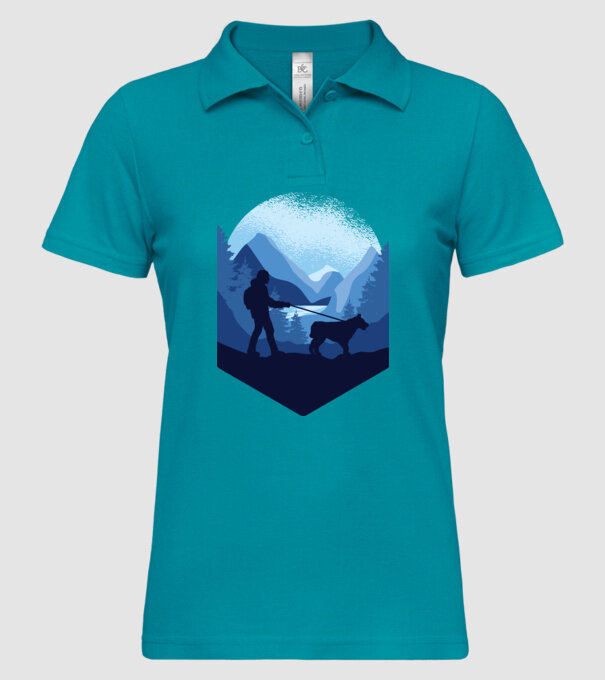 Excursie cu Câine model turcoaz pe tricou