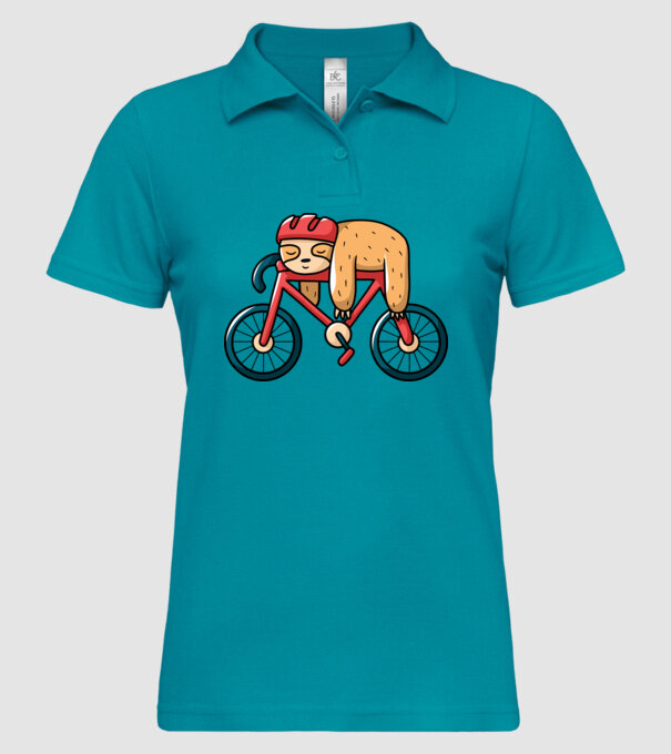 Leneș pe bicicletă model turcoaz pe tricou