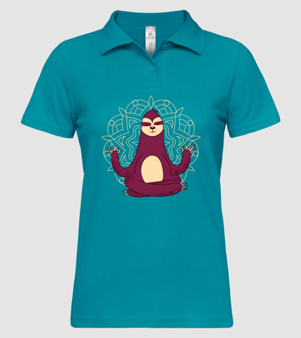Leneș Meditație Yoga model turcoaz pe tricou
