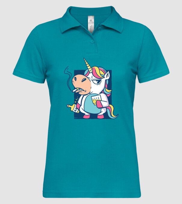 Unicorn rebel model turcoaz pe tricou
