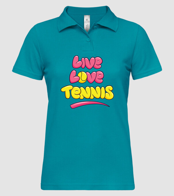 Live Love Tennis model turcoaz pe tricou