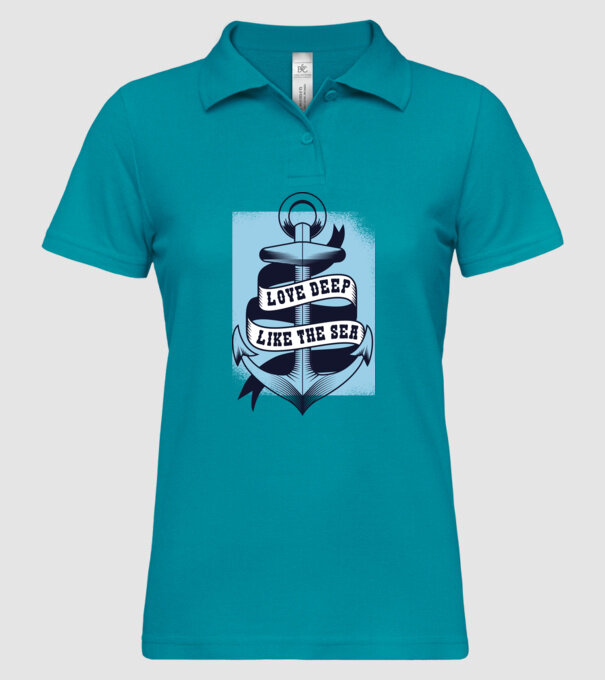 'Love deep like the sea ancoră dragoste Valentine''s Day' model turcoaz pe tricou