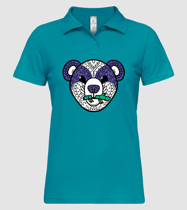 Mandala Panda model turcoaz pe tricou