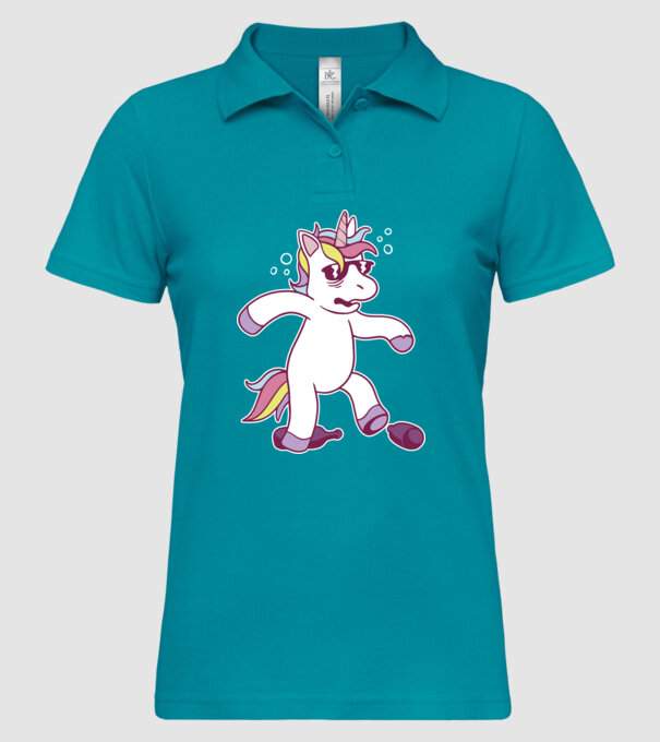 Mahmureală unicorn model turcoaz pe tricou