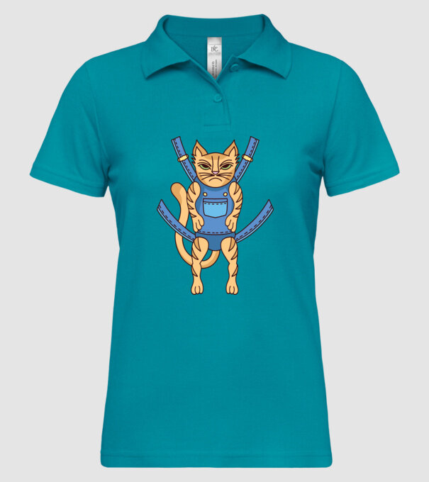 Pisică Supărată model turcoaz pe tricou