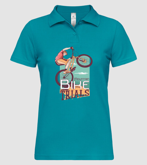 Truc Mountainbike model turcoaz pe tricou