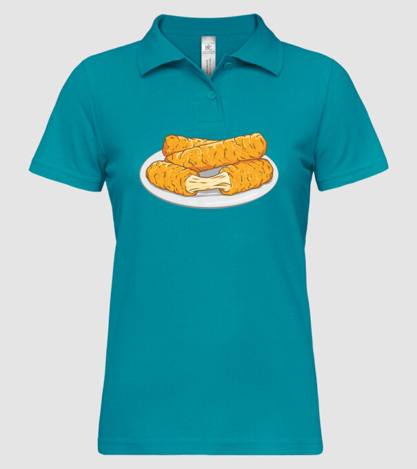 Fâșii de mozarella model turcoaz pe tricou