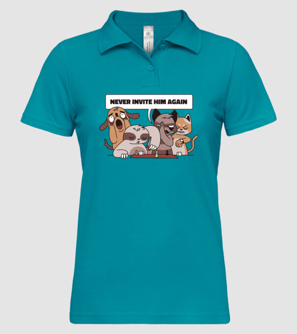 Să nu-l mai invităm niciodată - Leneș model turcoaz pe tricou