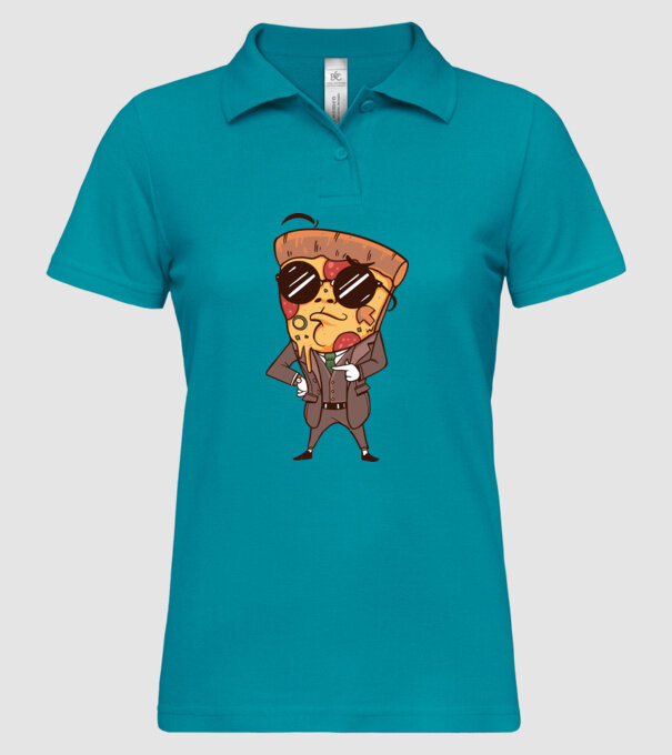 Agent de pizza în Costum model turcoaz pe tricou
