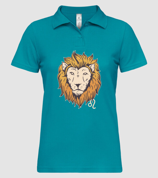 Lion head Horoscope model turcoaz pe tricou