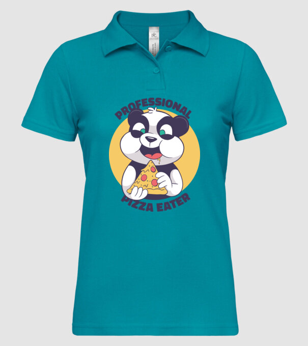 Panda Pizza model turcoaz pe tricou