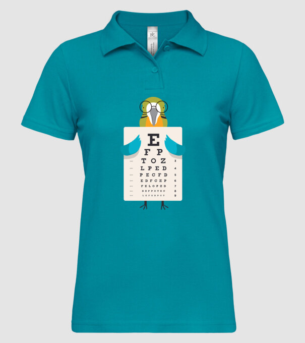 Oftalmolog papagal model turcoaz pe tricou