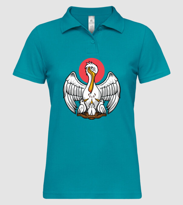 Familie Pelican model turcoaz pe tricou