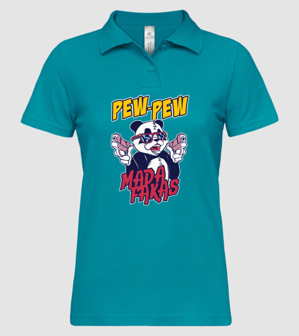 Pew Pew Pew Madafakas Panda model turcoaz pe tricou