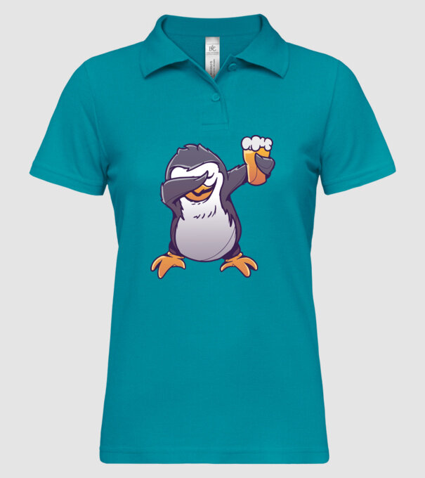 Pinguin cu Bere DAB model turcoaz pe tricou