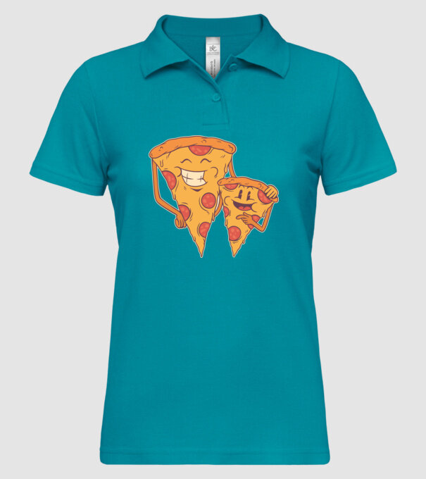 Familie Pizza model turcoaz pe tricou