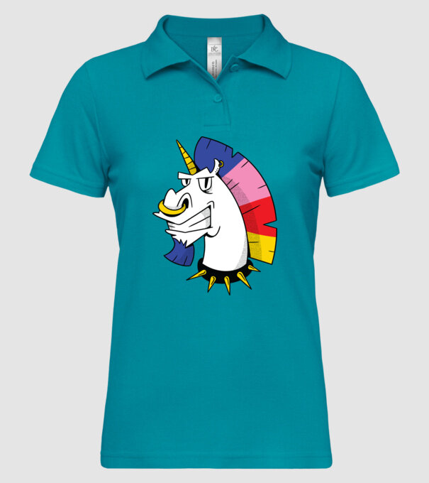 Punk unicorn model turcoaz pe tricou
