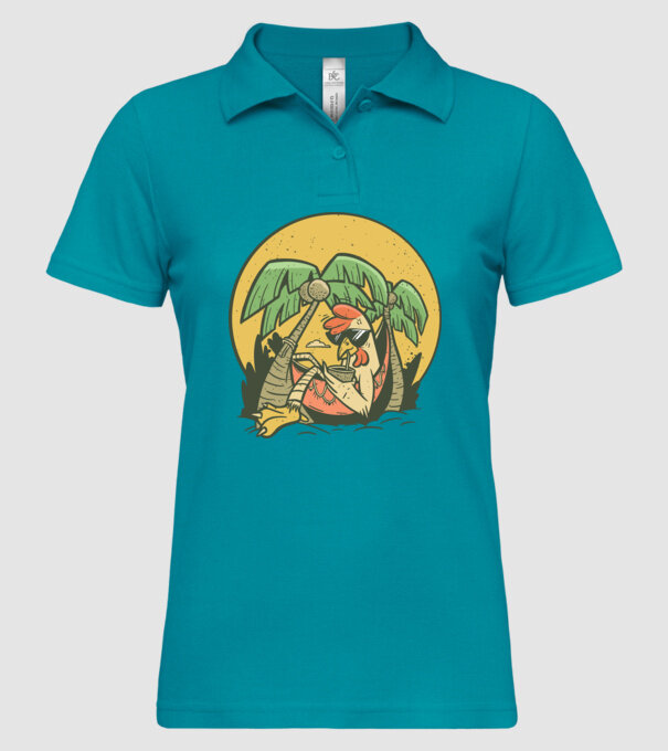 Pui relaxați model turcoaz pe tricou