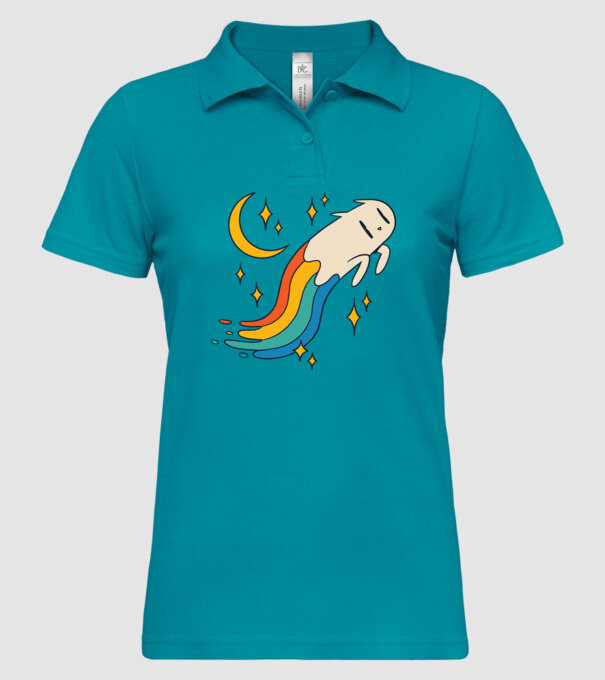 Pisoi zburător model turcoaz pe tricou
