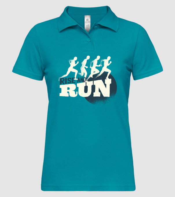 Rise and Run - Tricou pentru alergători model turcoaz pe tricou