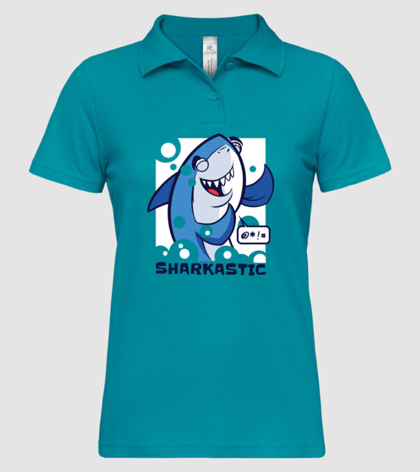 Sharkastic - Rechinul sarcastic model turcoaz pe tricou