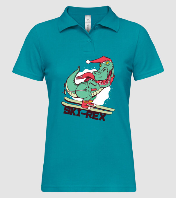 Ski Rex model turcoaz pe tricou