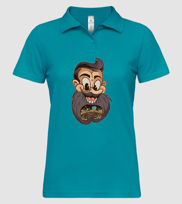 Comoară barbă model turcoaz pe tricou