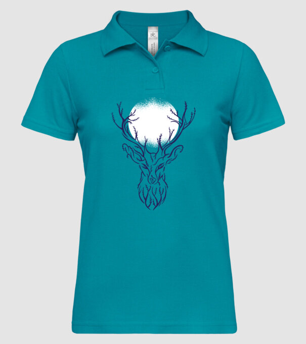 Siluetă cerb model turcoaz pe tricou