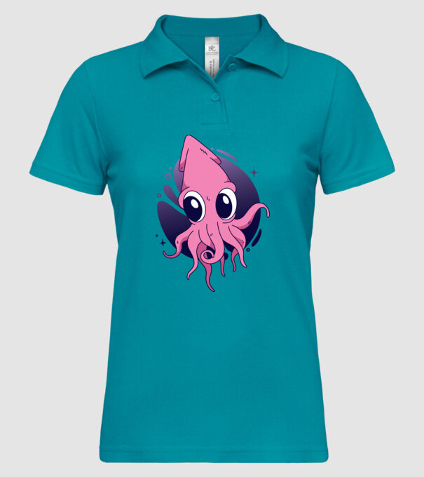 Calmar model turcoaz pe tricou