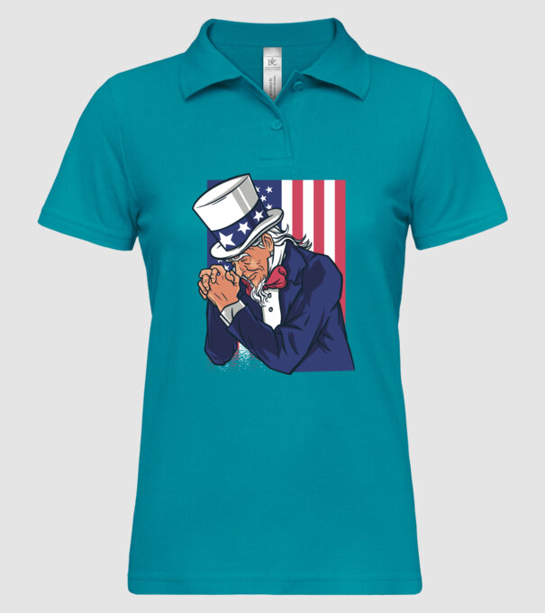 Uncle Sam se roagă model turcoaz pe tricou