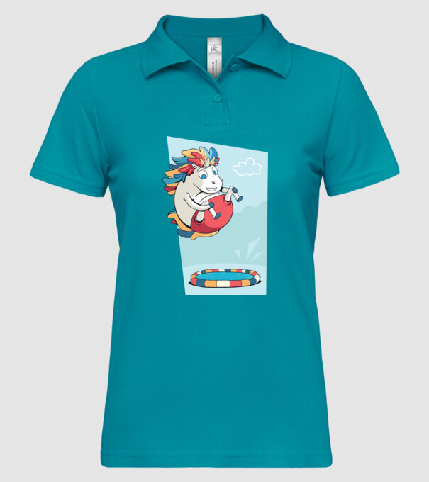Bombă Unicorn model turcoaz pe tricou