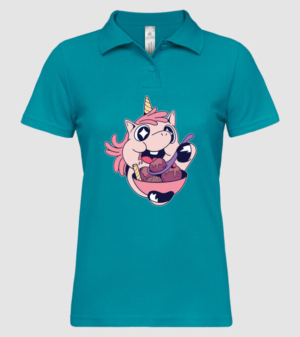 Unicorn Înghețată model turcoaz pe tricou