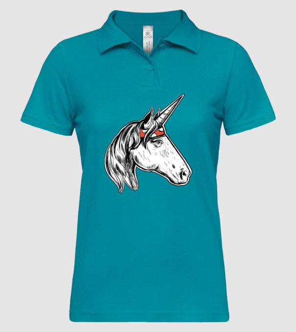 Cal Unicorn model turcoaz pe tricou