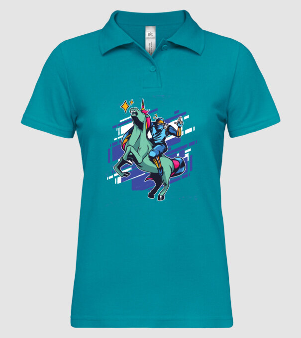 Unicorn Ninja model turcoaz pe tricou