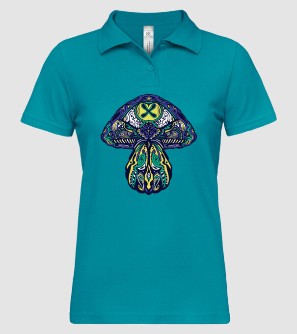 Ciupercă magică model turcoaz pe tricou